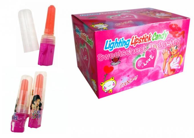 La haute catégorie LED allument la saveur de fruit de lucette de forme de rouge à lèvres de sucrerie pour des enfants