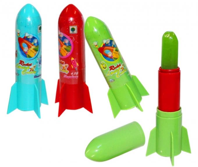 Saveur assortie par viande halal de lucettes de fruit de rouge à lèvres de forme de Rocket pour des enfants